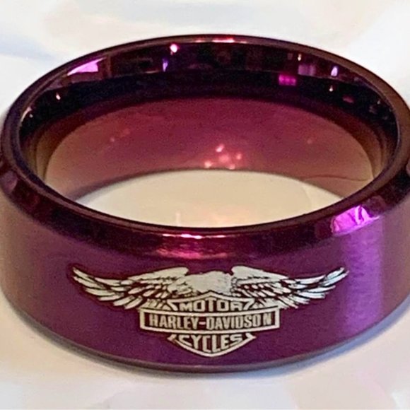 Purple motorcycle titanium 8MM ring. - Picture 2 of 9